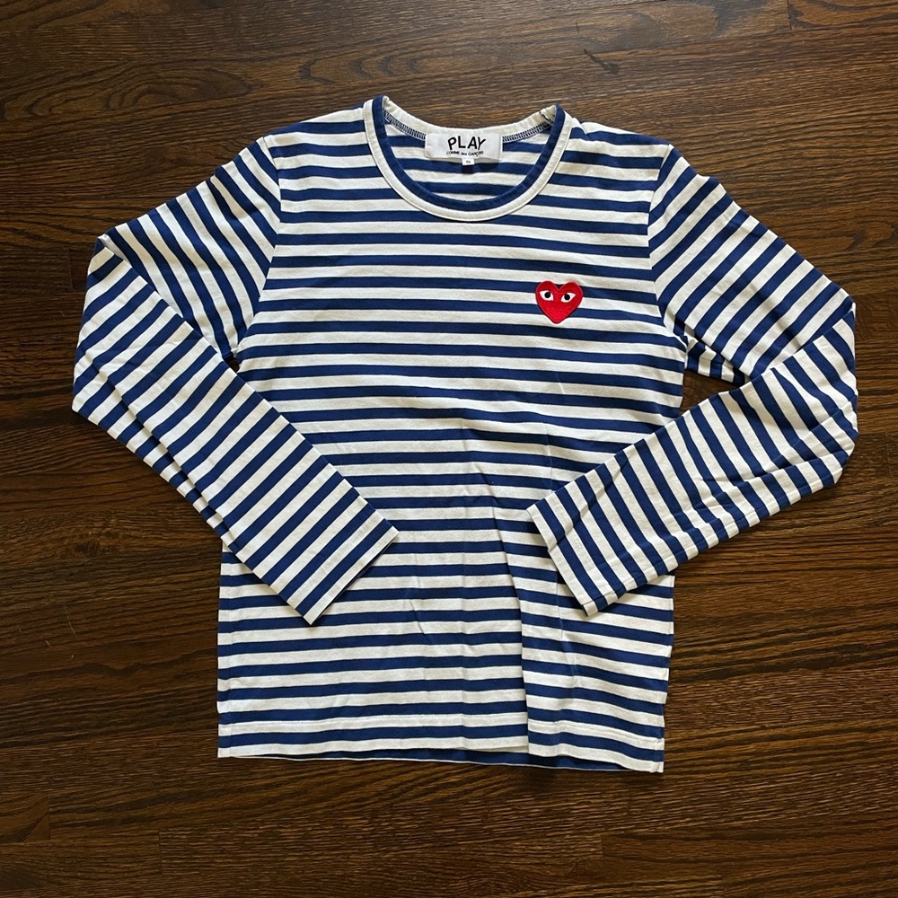 CDG Play Womens Stripe Heart Tee